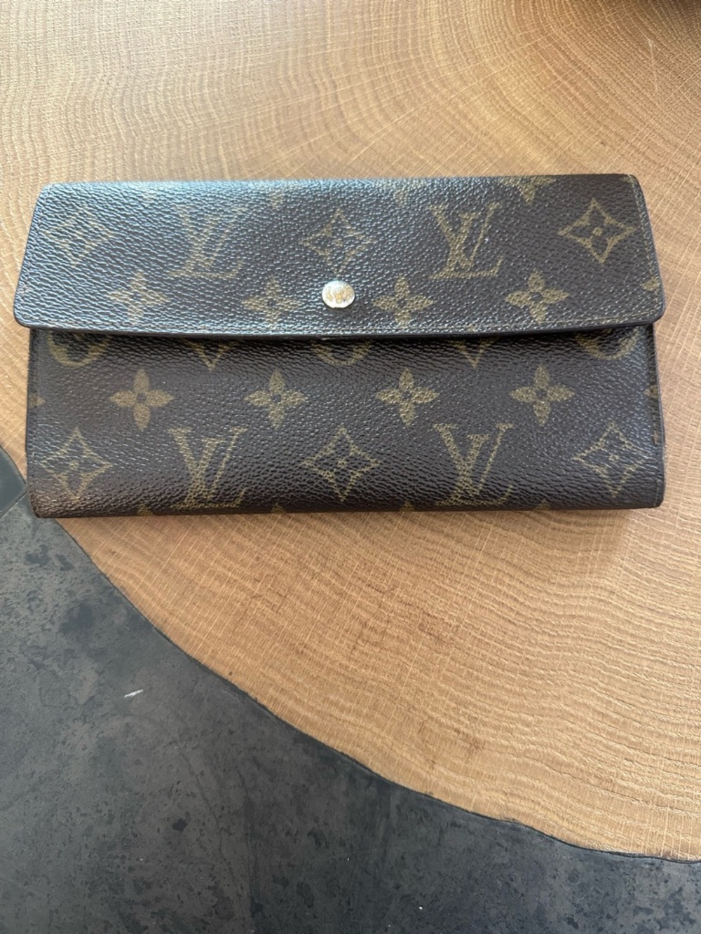 Louis Vuitton Monogram Canvas Long Snap Wallet - Brown